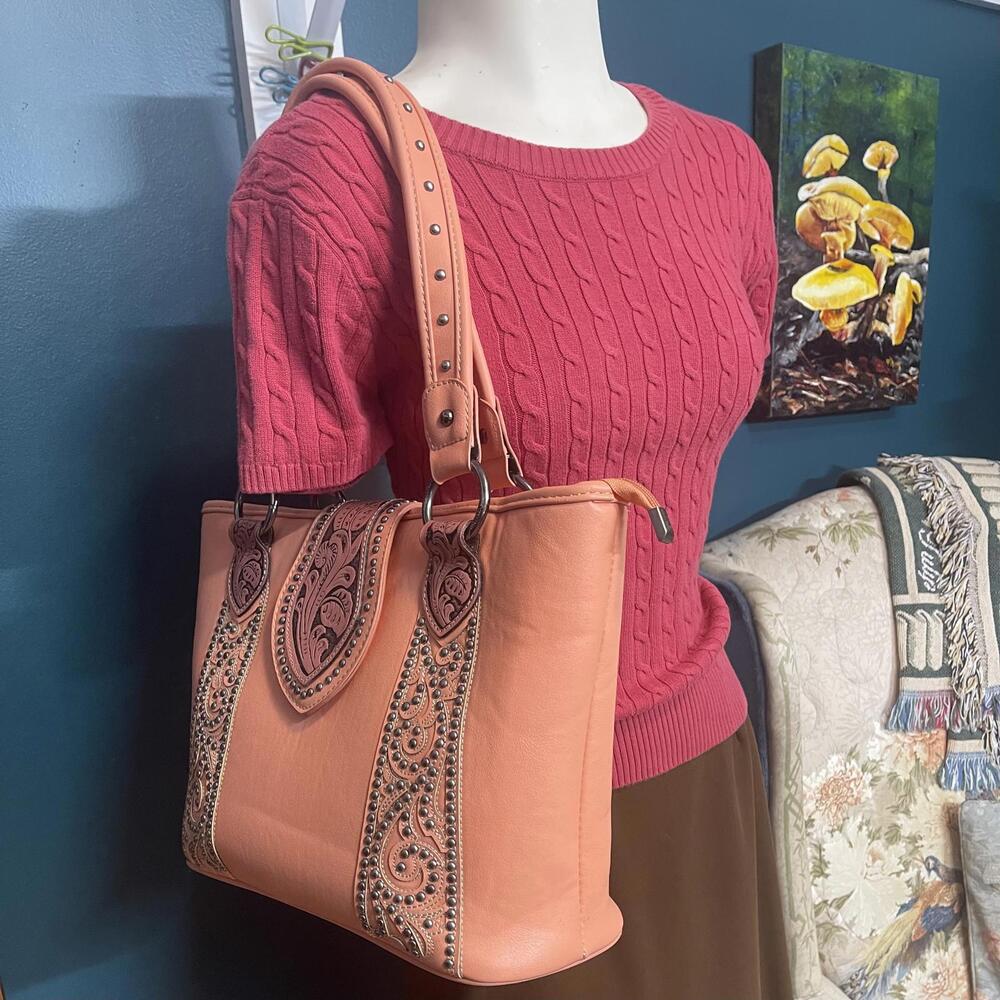 Montana West Pink Shoulder Bag with Studded Design - Picture 9 of 9